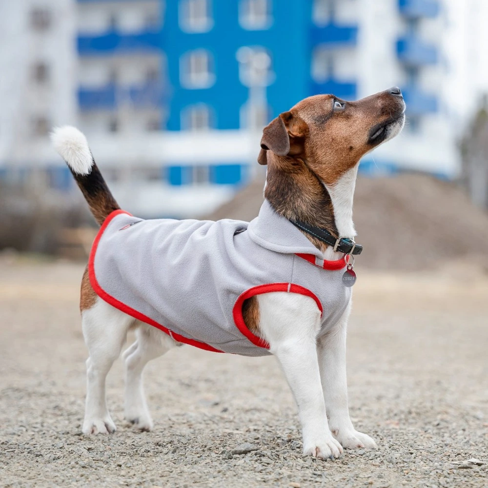 Жилет Pet Fashion Fleecy для собак серый/красный M