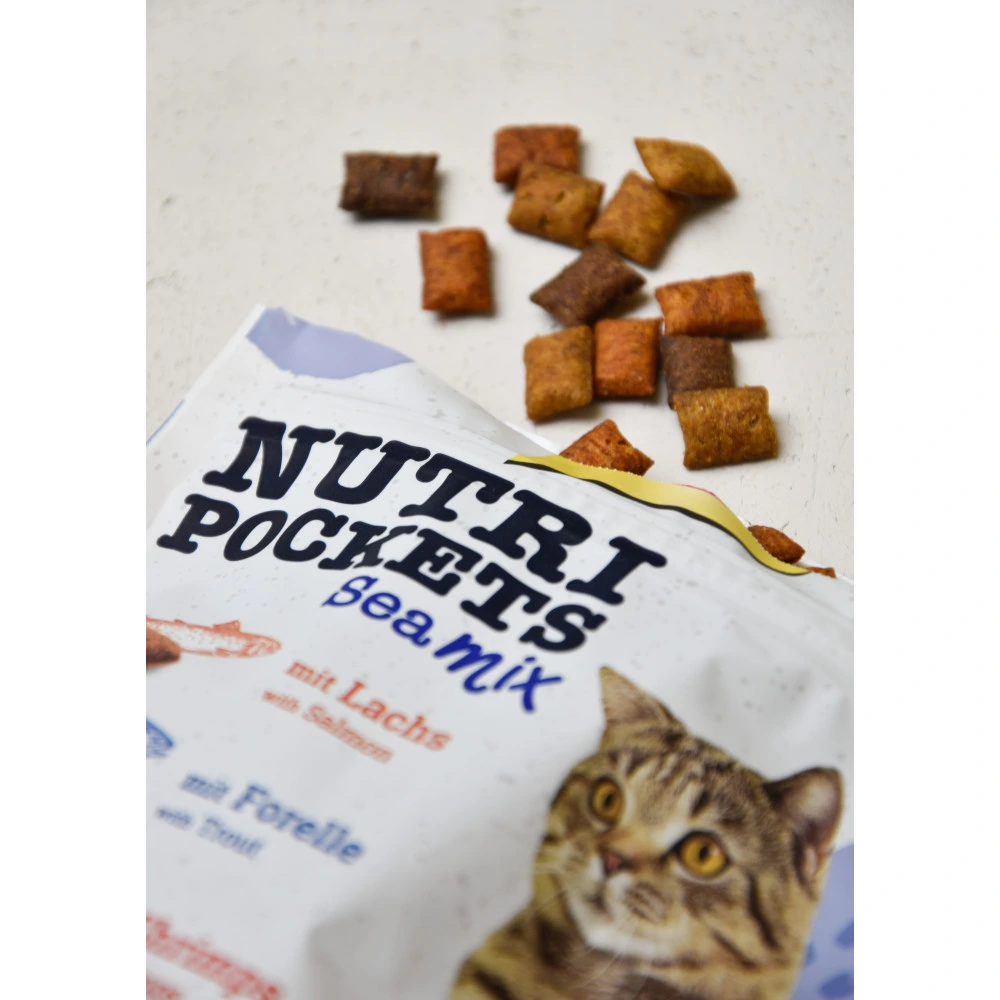 Ласощі вітамінні GimCat Nutri Pockets Морський мікс для котів з лососем фореллю та креветками 150 г