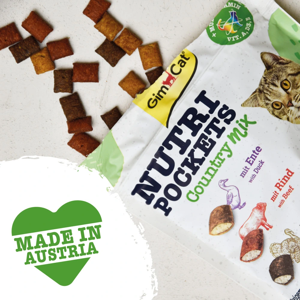 Ласощі вітамінні GimCat Nutri Pockets Кантрі мікс для котів з качкою яловичиною та індичкою 150 г