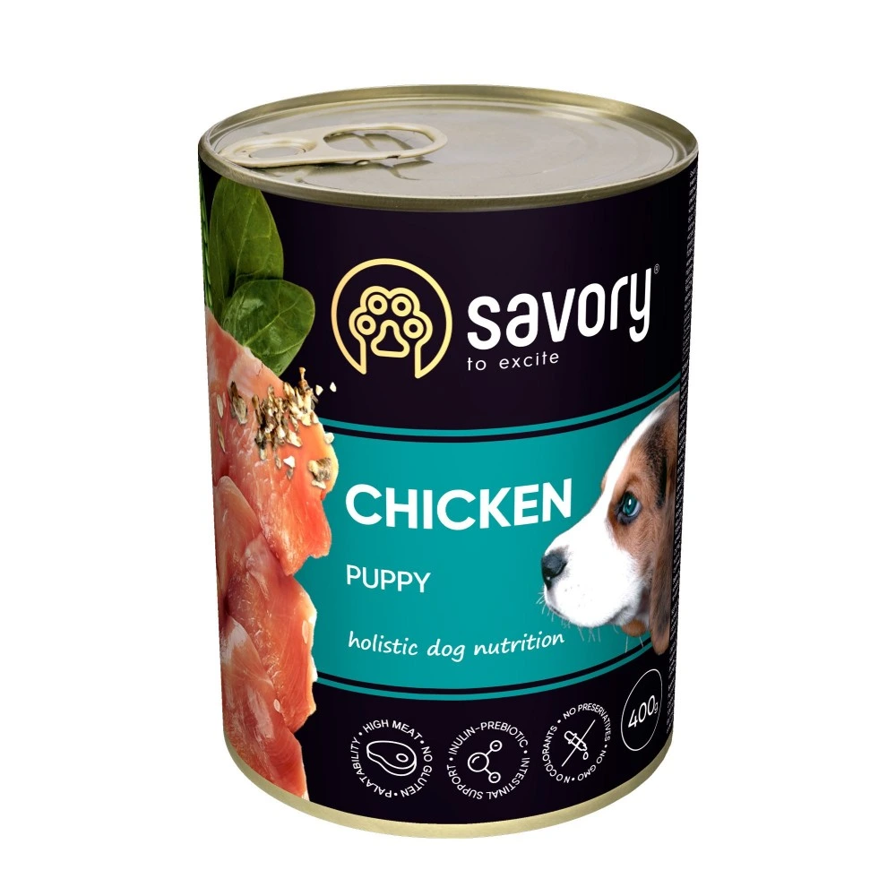 Корм влажный Savory Dog All breeds Puppy Chicken паштет для щенков всех пород с курицей 400 г