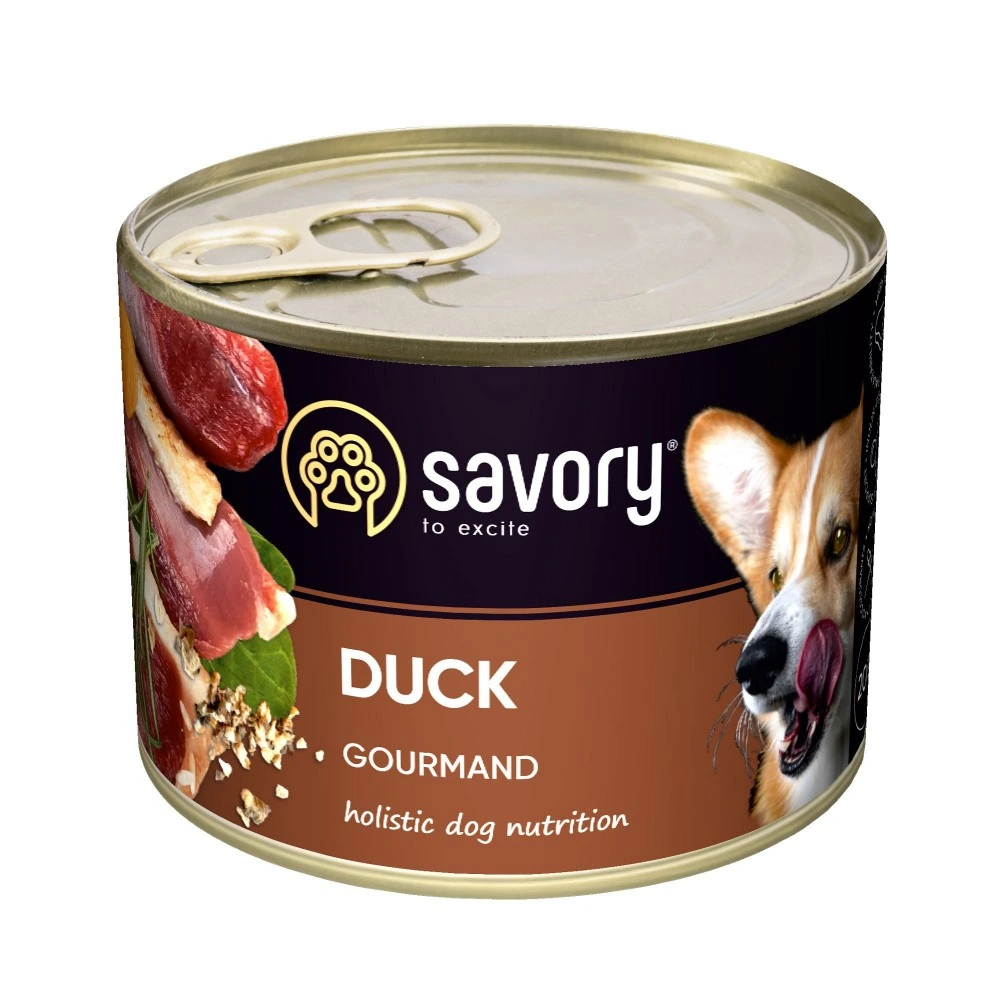 Корм влажный Savory Dog Gourmand Duck паштет для взрослых собак всех пород с уткой 200 г