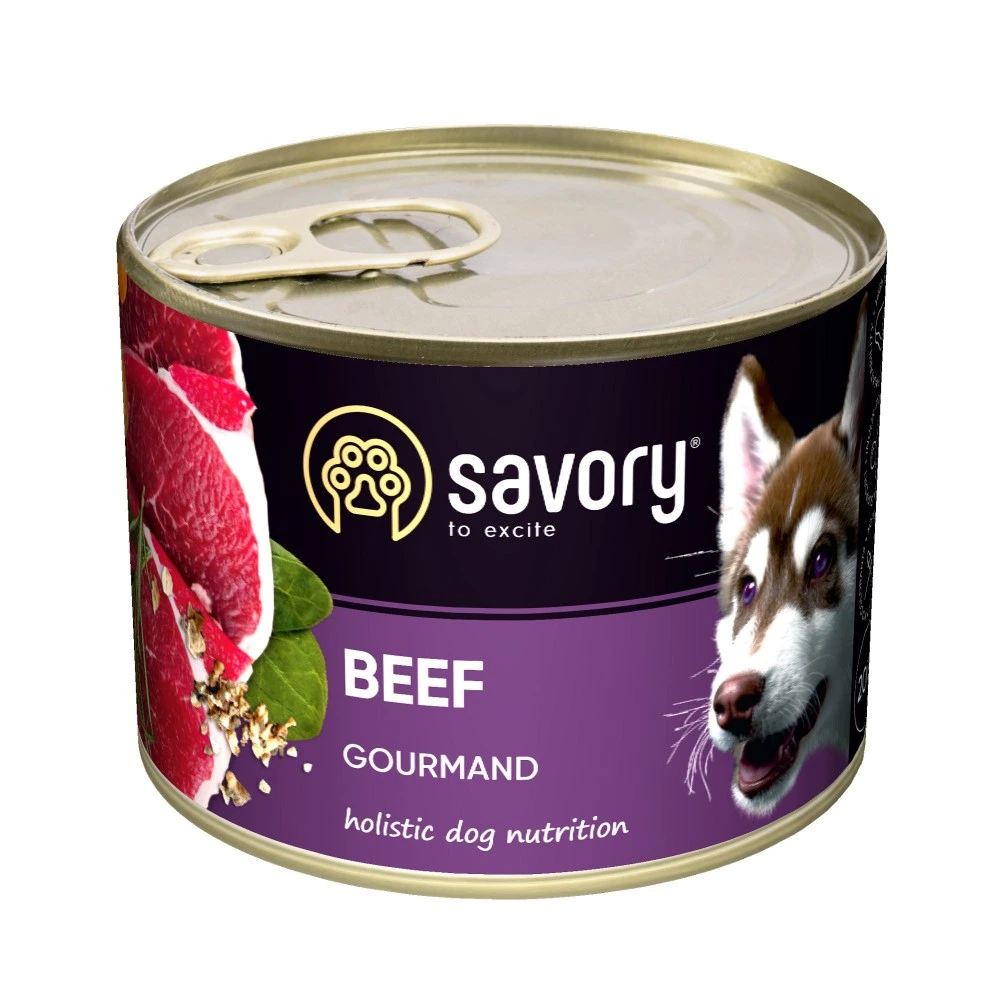 Корм влажный Savory Dog Gourmand Beef паштет для взрослых собак всех пород с говядиной 200 г