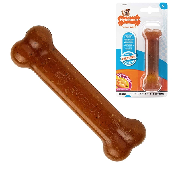 Жувальна іграшка для цуценят Nylabone Puppy Chew Bone, Курка, S