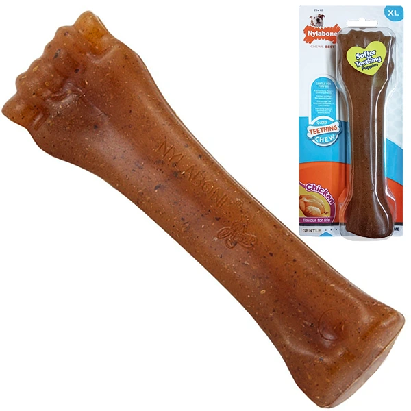 Іграшка для цуценят жувальна Nylabone Puppy Chew Bone, Курка, XL