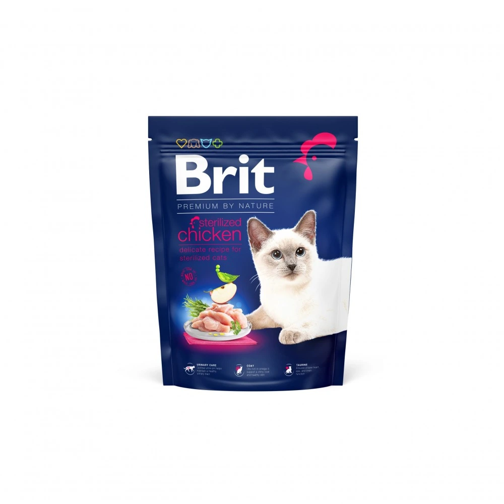 Корм сухой Brit Premium by Nature Cat Sterilised для стерилизованных кошек с курицей 300 г