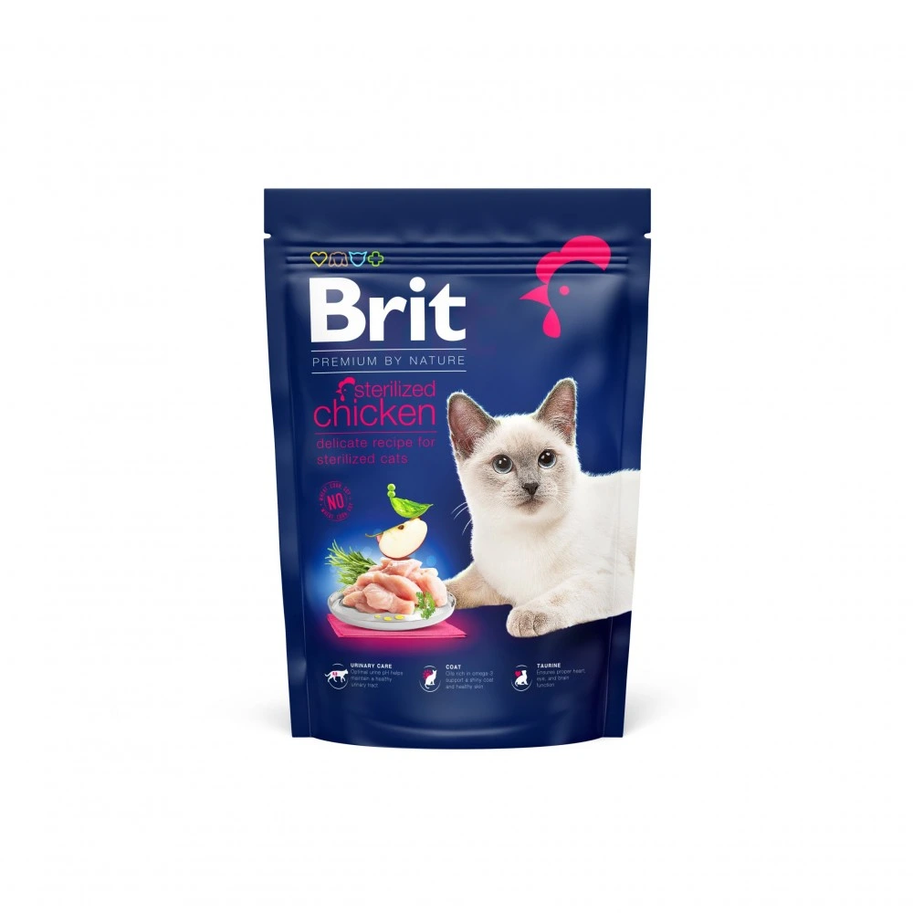 Корм сухой Brit Premium by Nature Cat Sterilised для стерилизованных кошек с курицей 800 г