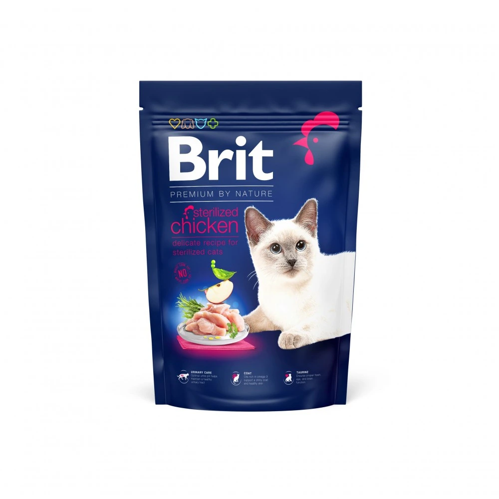 Корм сухой Brit Premium by Nature Cat Sterilised для стерилизованных кошек с курицей 1,5 кг