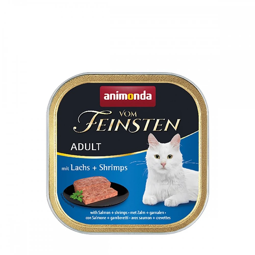 Влажный корм Vom Feinsten Adult with Salmon Shrimps для кошек с лососем и креветками 100 г