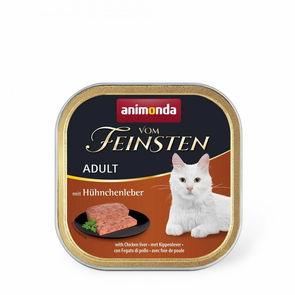 Влажный корм Vom Feinsten Adult with Chicken liver для кошек с куриной печенью 100 г