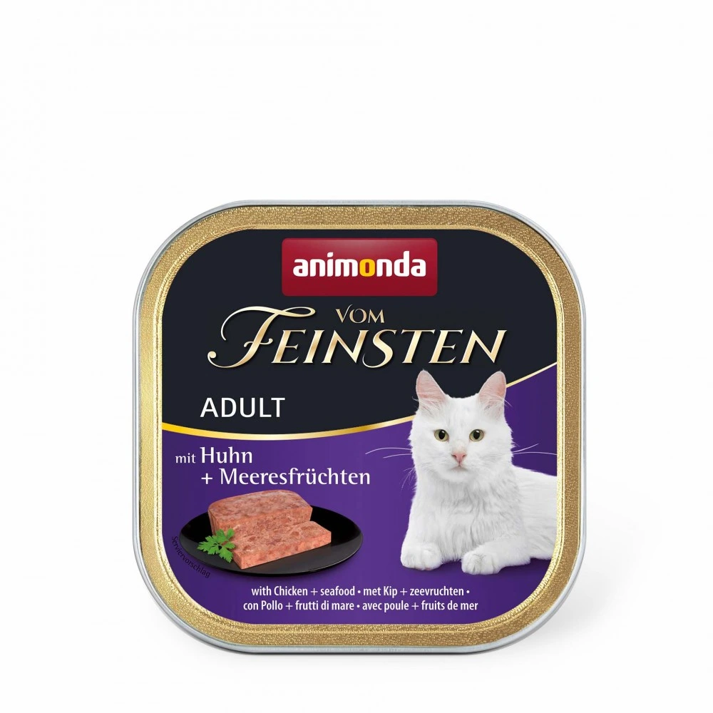 Влажный корм Vom Feinsten Adult with Chicken Seafood для кошек с курицей и морепродуктами 100 г