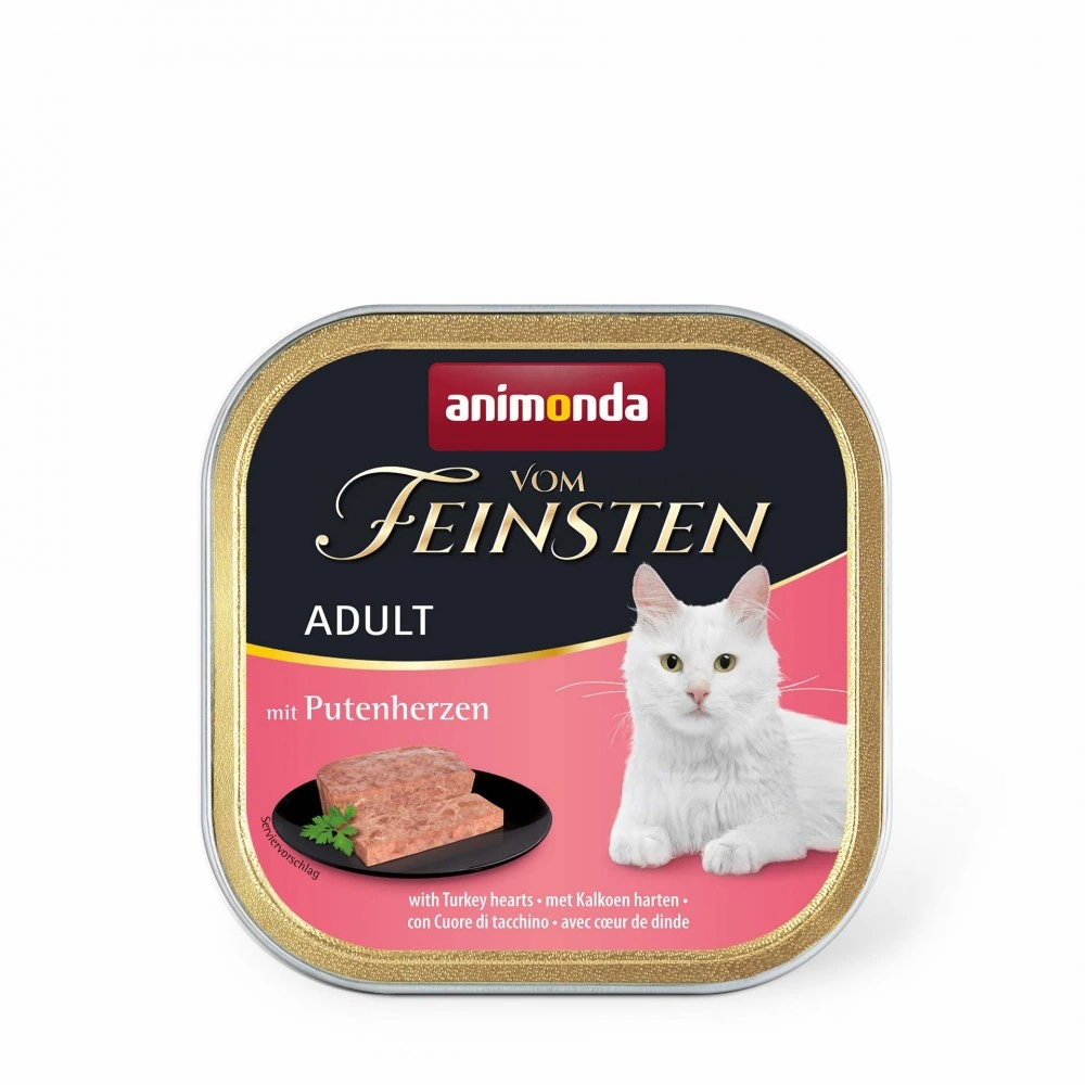 Влажный корм Vom Feinsten Adult with Turkey hearts для кошек с индюшачьими сердцами 100 г