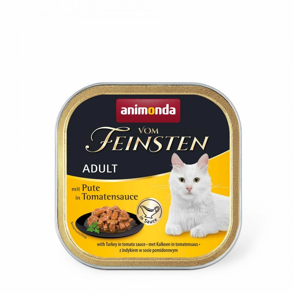 Влажный корм Vom Feinsten Adult with Turkey in Tomato sauce для кошек с индейкой в томатном соусе 100 г