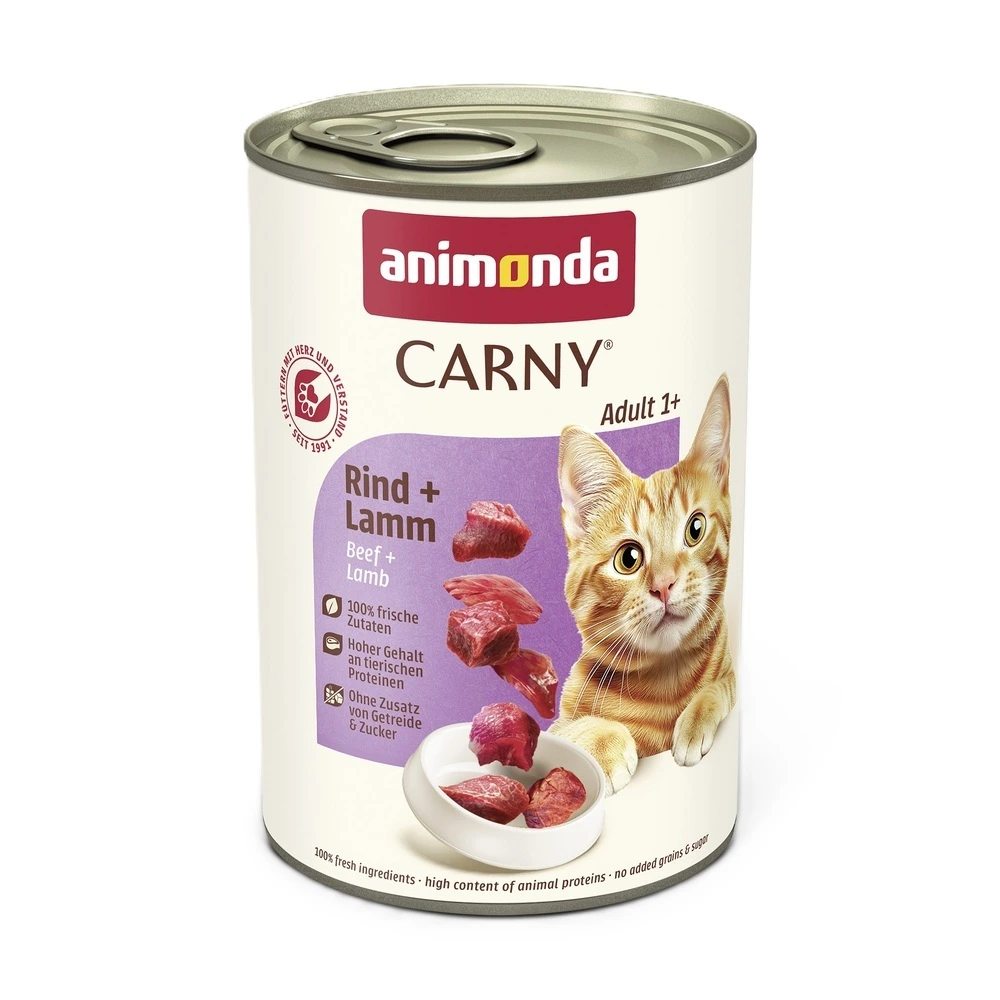 Влажный корм Carny Adult Beef Lamb для взрослых кошек с говядиной и ягненком 400 г