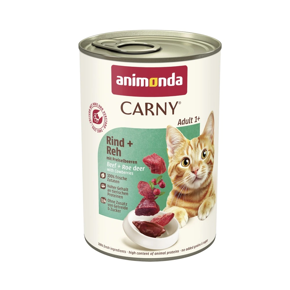 Влажный корм Carny Adult Beef Venison with Cowberries для взрослых кошек с говядиной, олениной и брусникой 400 г