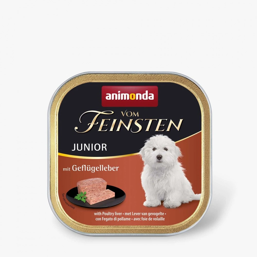 Влажный корм Vom Feinsten Junior with Poultry liver для щенков с птичьей печенью 150 г