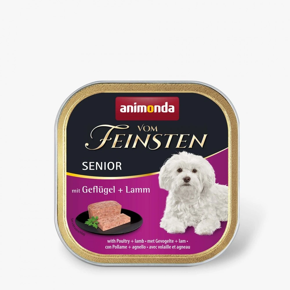 Влажный корм для собак Animonda Vom Feinsten Senior, с птицей и ягнятиной, 150 г