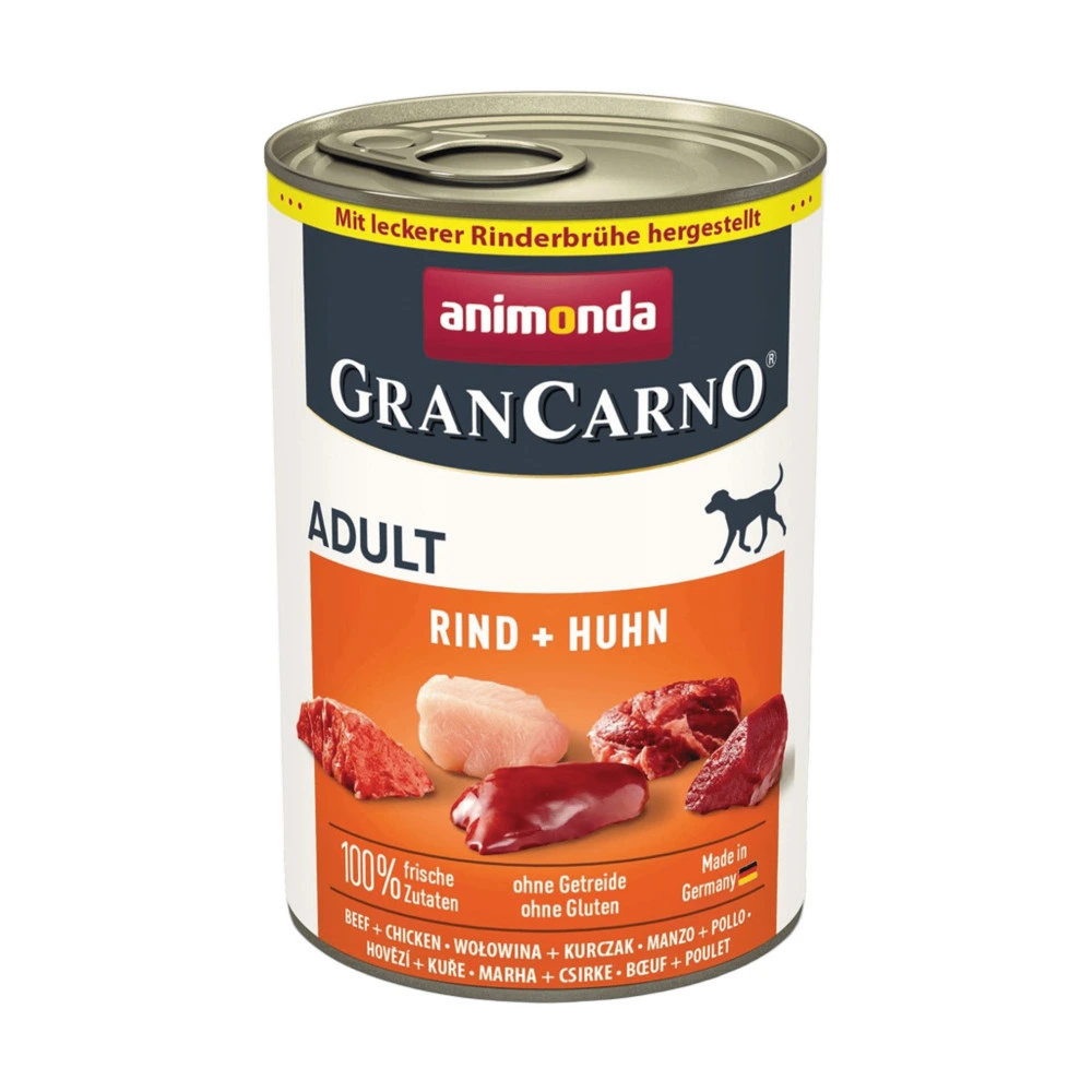 Влажный корм GranCarno Adult Beef Chicken для взрослых собак с говядиной и курицей 400 г