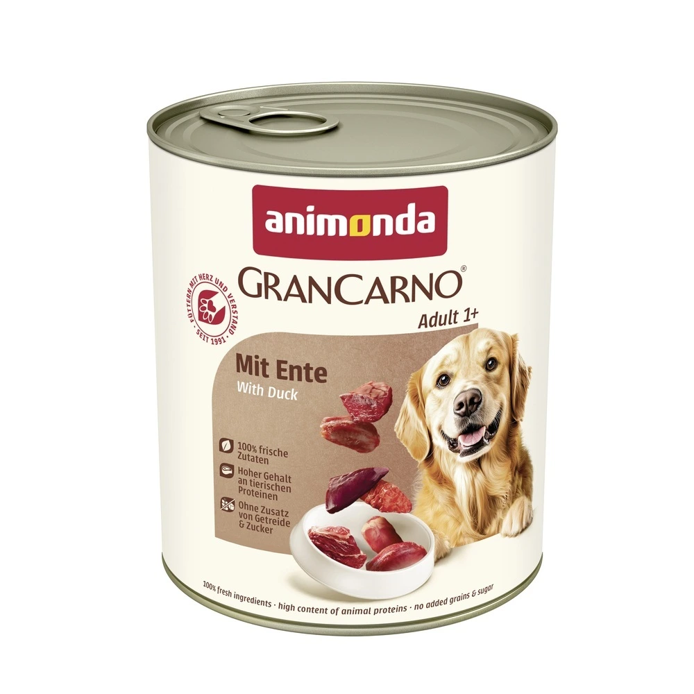 Корм вологий GranCarno Adult with Duck для дорослих собак з качкою 800 г