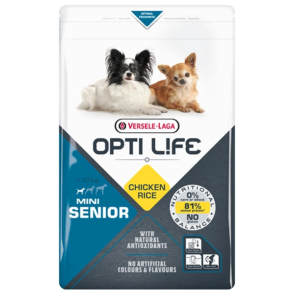 Корм для собак Opti Life Senior Mini, для літніх, міні та малих порід, 2.5 кг