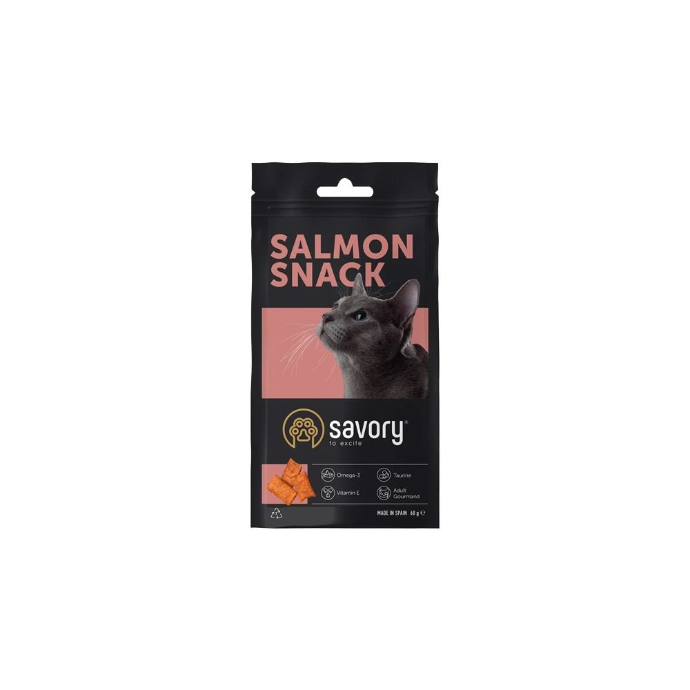 Хрумкі ласощі Savory Cats Snacks Pillows Gourmand with Salmon для дорослих вибагливих котів подушечки з лососем 60 г