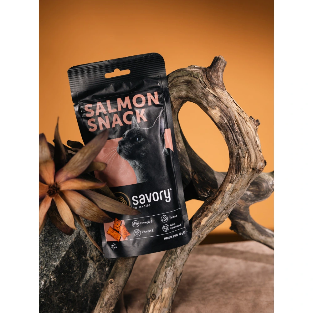 Хрумкі ласощі Savory Cats Snacks Pillows Gourmand with Salmon для дорослих вибагливих котів подушечки з лососем 60 г