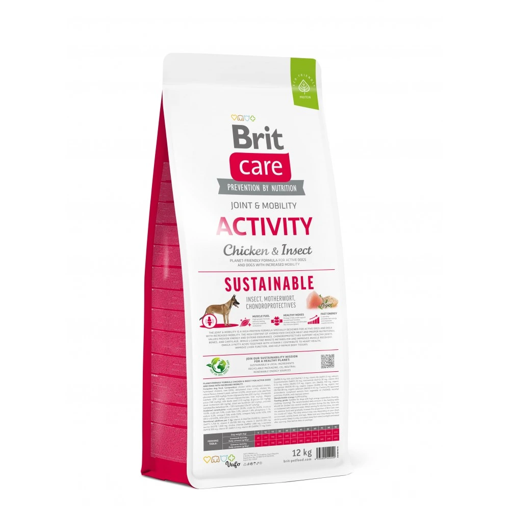 Корм сухий Brit Care Dog Sustainable Activity для дорослих собак з підвищеною активністю з куркою та комахами 12 кг