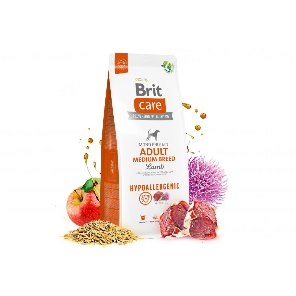 Корм сухий Brit Care Dog Hypoallergenic Adult Medium Breed для собак середніх порід гіпоалергенний з ягням 1 кг