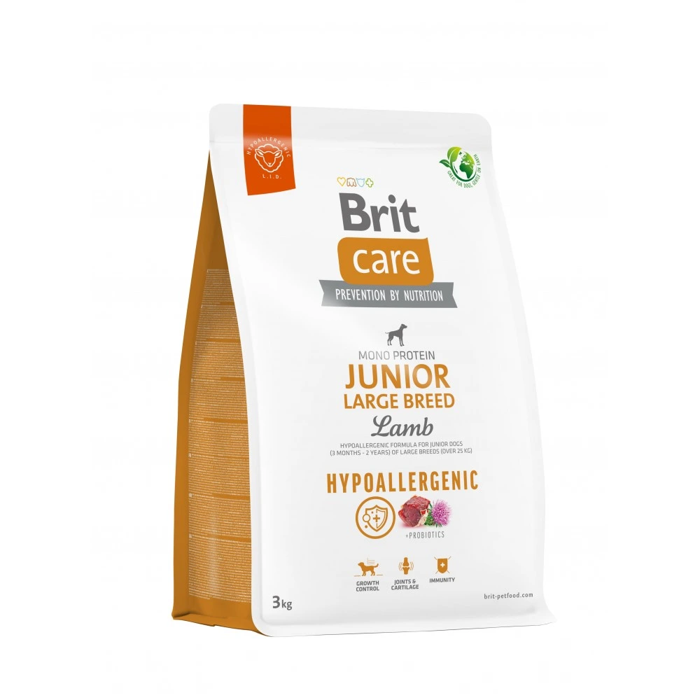 Корм сухий Brit Care Dog Hypoallergenic Junior Large Breed для молодих собах великих порід гіпоалергенний з ягням 3 кг