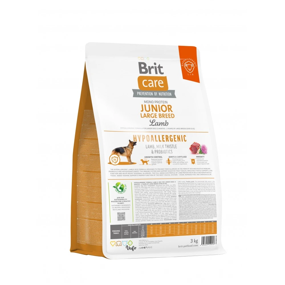 Корм сухий Brit Care Dog Hypoallergenic Junior Large Breed для молодих собах великих порід гіпоалергенний з ягням 3 кг