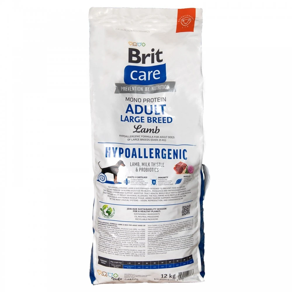 Корм сухий Brit Care Dog Hypoallergenic Adult Large Breed для собак великих порід гіпоалергенний з ягням 12 кг