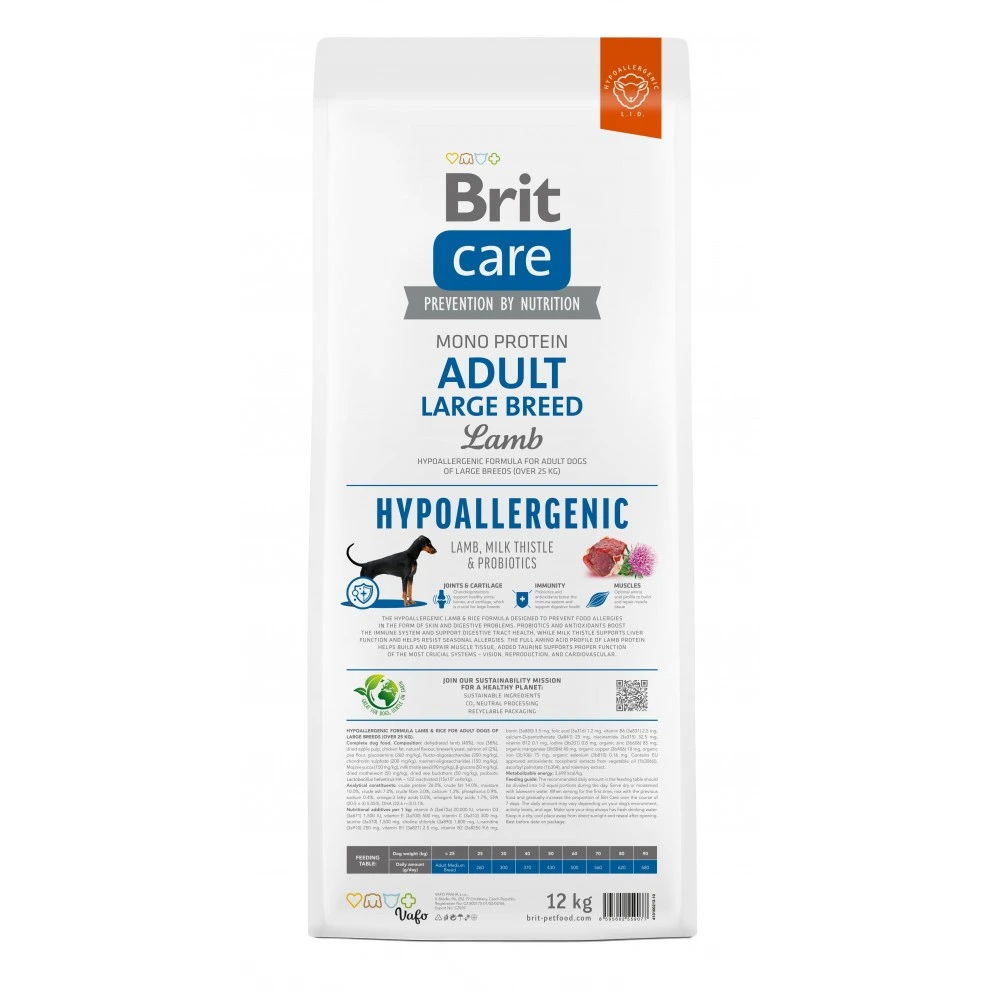 Корм сухий Brit Care Dog Hypoallergenic Adult Large Breed для собак великих порід гіпоалергенний з ягням 12 кг