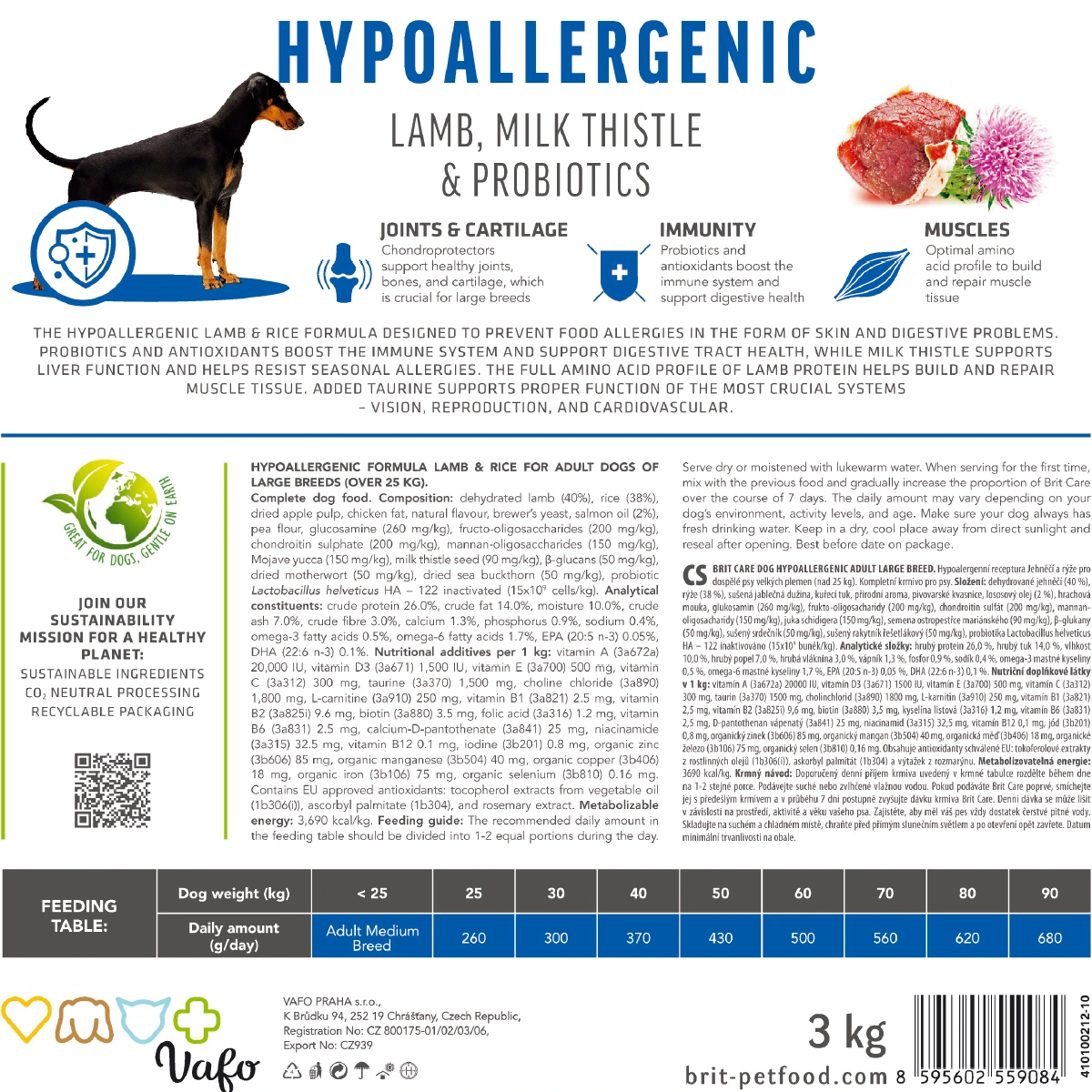 Корм сухий Brit Care Dog Hypoallergenic Adult Large Breed для собак великих порід гіпоалергенний з ягням 12 кг