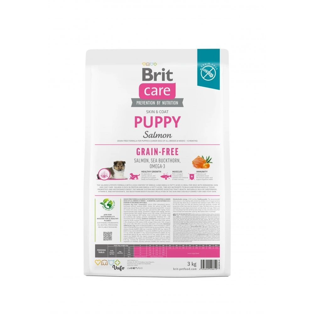 Корм сухий Brit Care Dog Grain-free Puppy для цуценят беззерновий з лососем 3 кг