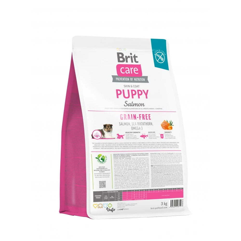 Корм сухий Brit Care Dog Grain-free Puppy для цуценят беззерновий з лососем 3 кг