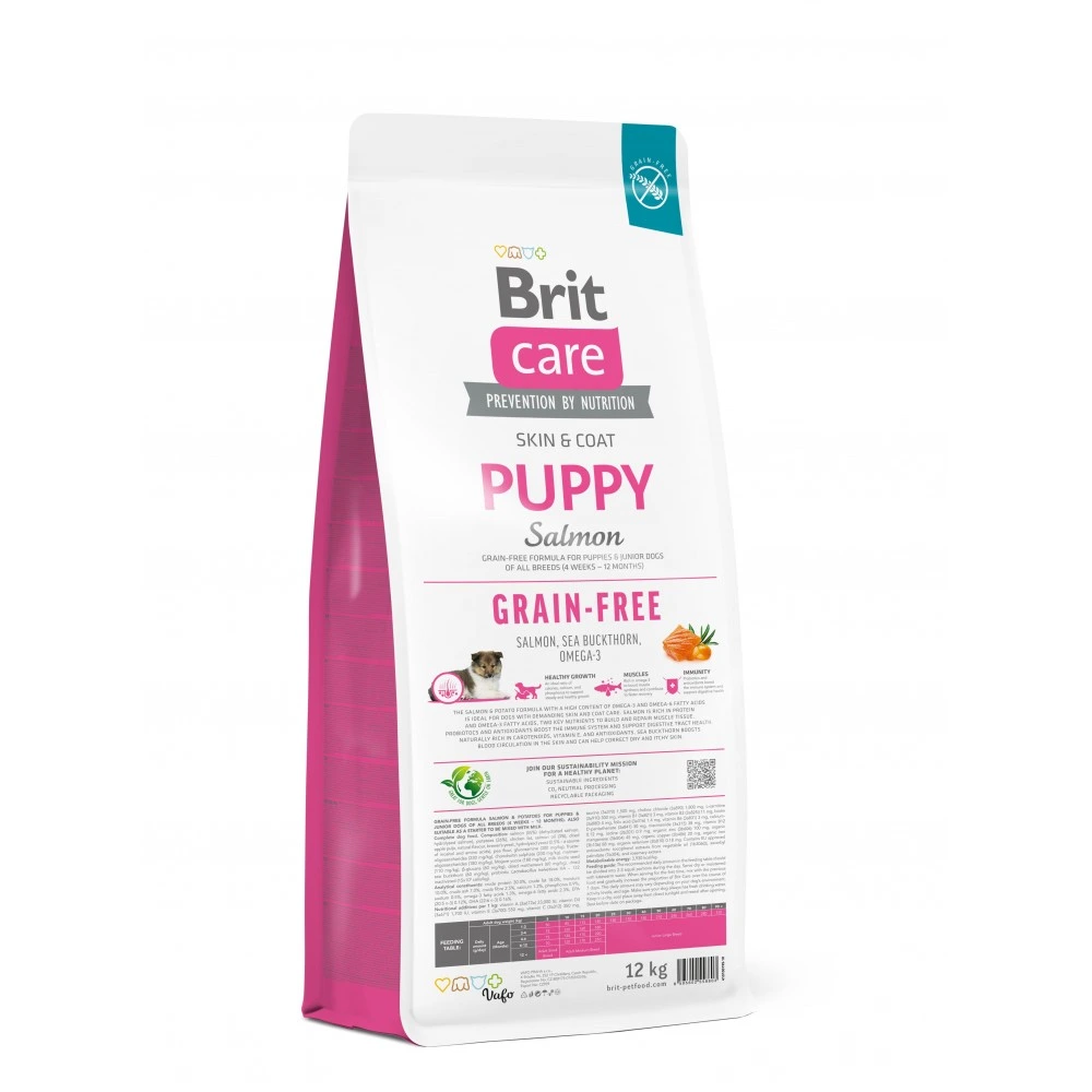 Корм сухий Brit Care Dog Grain-free Puppy для цуценят беззерновий з лососем 12 кг