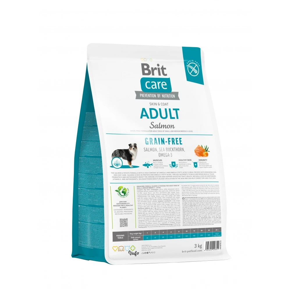Корм сухий Brit Care Dog Grain-free Adult для дорослих собак малих і середніх порід беззерновий з лососем 3 кг