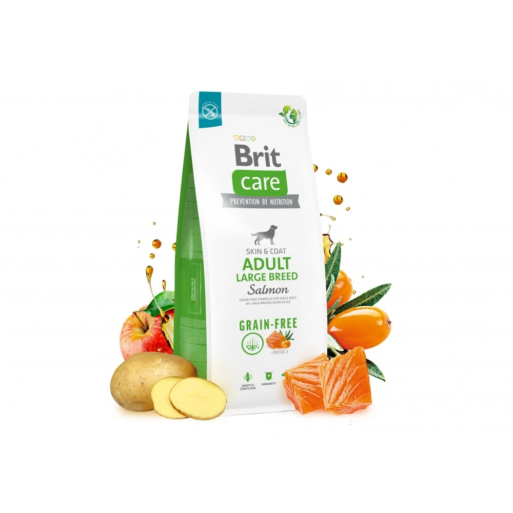 Корм сухий Brit Care Dog Grain-free Adult Large Breed для дорослих собак великих порід беззерновий з лососем 3 кг