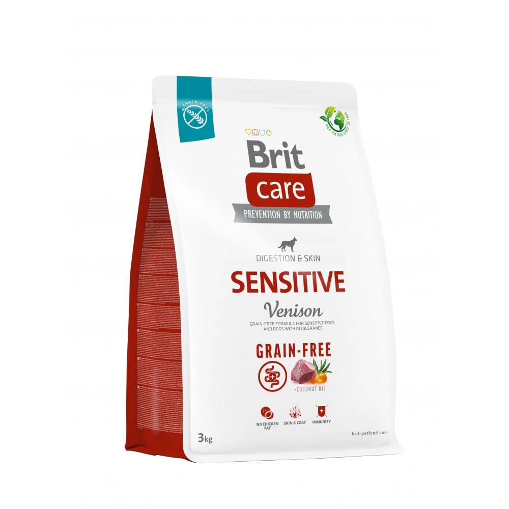 Корм сухий Brit Care Dog Grain-free Sensitive для собак з чутливим травленням та харчовою непереносимістю беззерновий з олениною 3кг