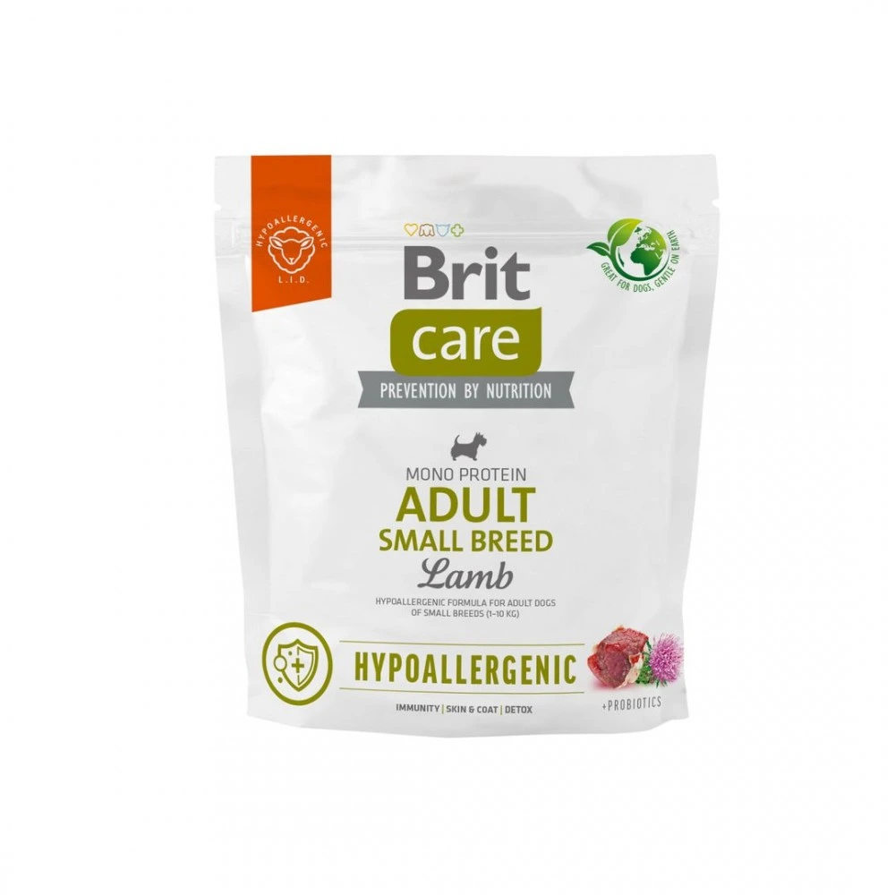 Корм сухий Brit Care Dog Hypoallergenic Adult Small Breed для дорослих собак малих порід від 1 до 10 кг гіпоалергенний з ягням