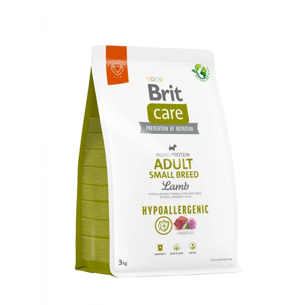 Корм сухий Brit Care Dog Hypoallergenic Adult Small Breed для дорослих собак малих порід від 1 до 10 кг гіпоалергенний з ягням