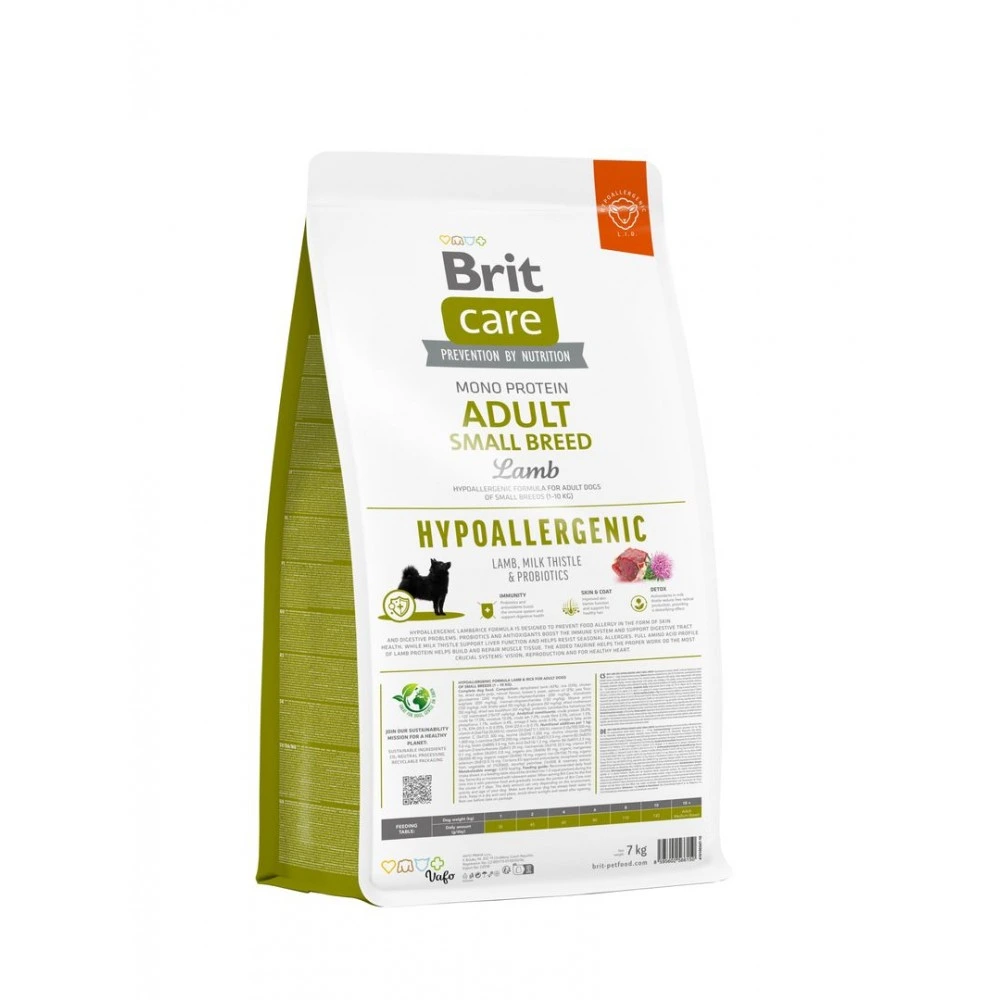 Сухой корм Brit Care Dog Hypoallergenic Adult Small Breed для взрослых собак малых пород от 1 до 10 кг, гипоаллергенный, с ягненком