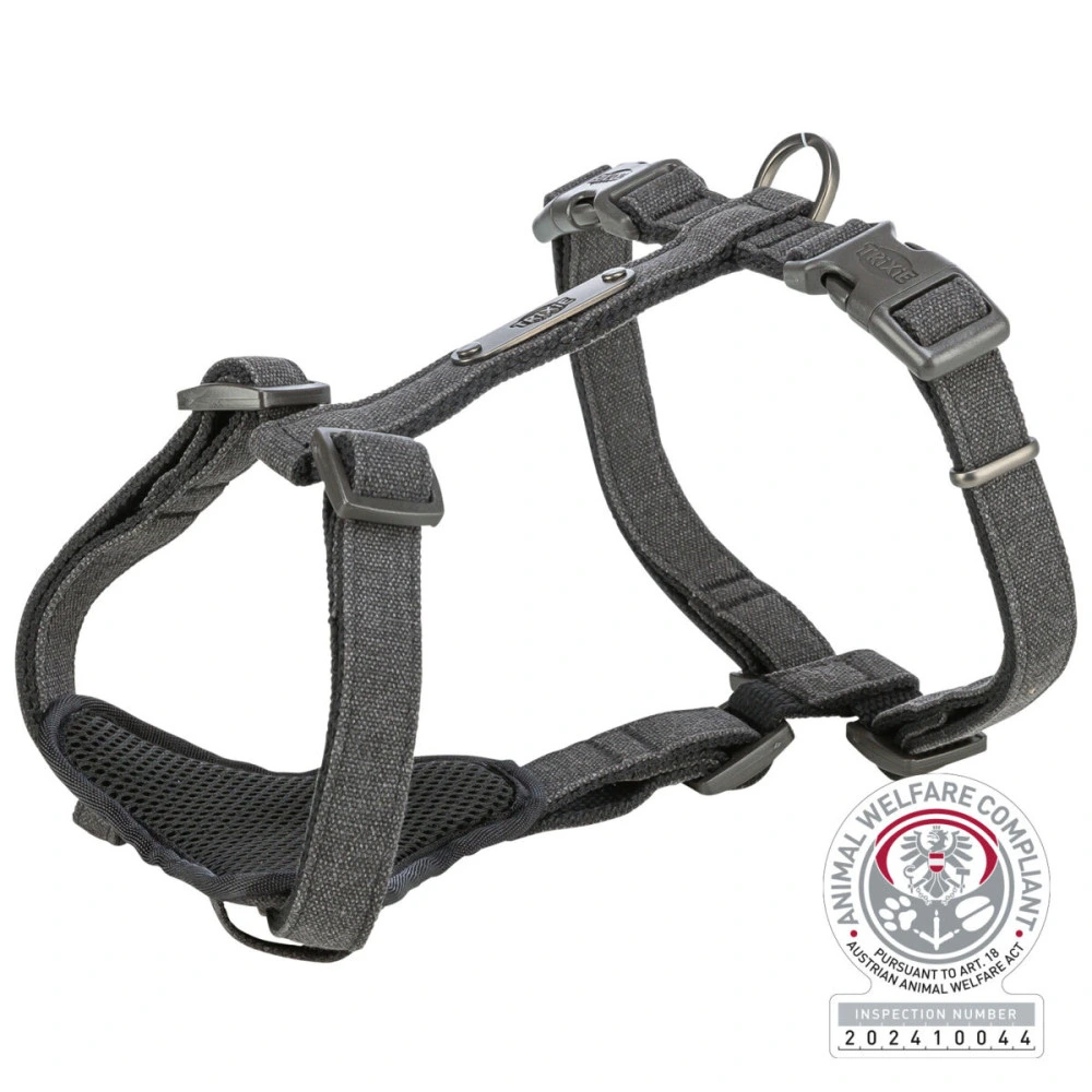Шлей Trixie CityStyle H-harness для собак хлопок L–XL 75–120 см 25 мм черный