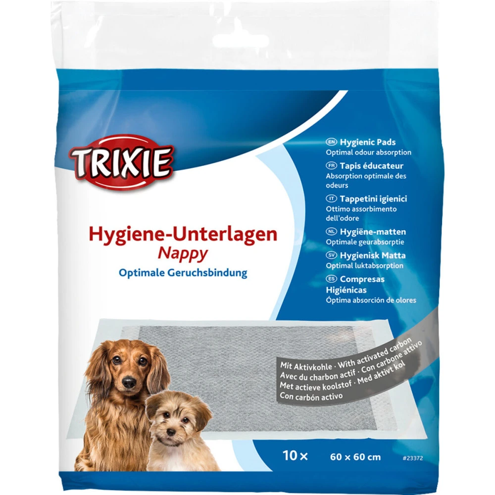 Пелюшки Trixie для собак з активованим вугіллям 60 х 60 см 10 шт