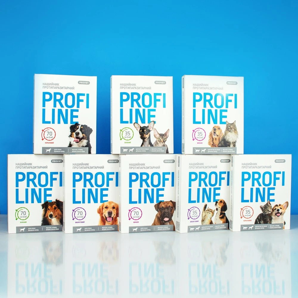 Нашийник Provet PROFILINE для котів та собак інсектоакарицид кораловий 35 см