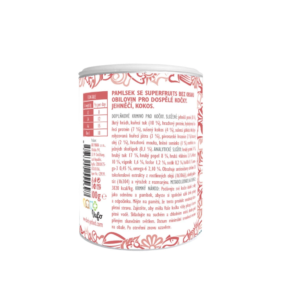 Лакомство Brit Care Superfruits Snack Lamb для кошек с ягненком и кокосом 100 г