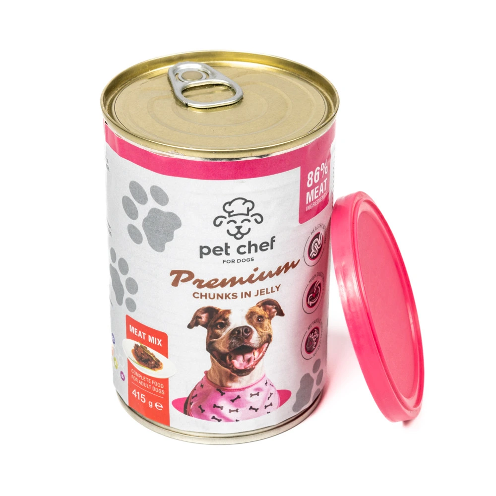 Вологий корм для собак Pet Chef шматочки в желе  М ясний мікс 415 г