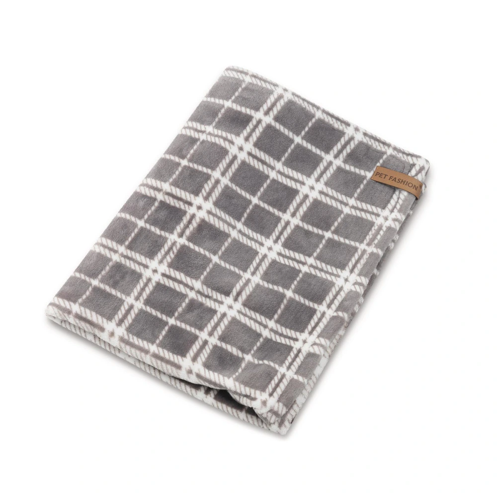 Плед Pet Fashion Bliss 2 для собак і котів плюш сірий картатий 70,5х94 см