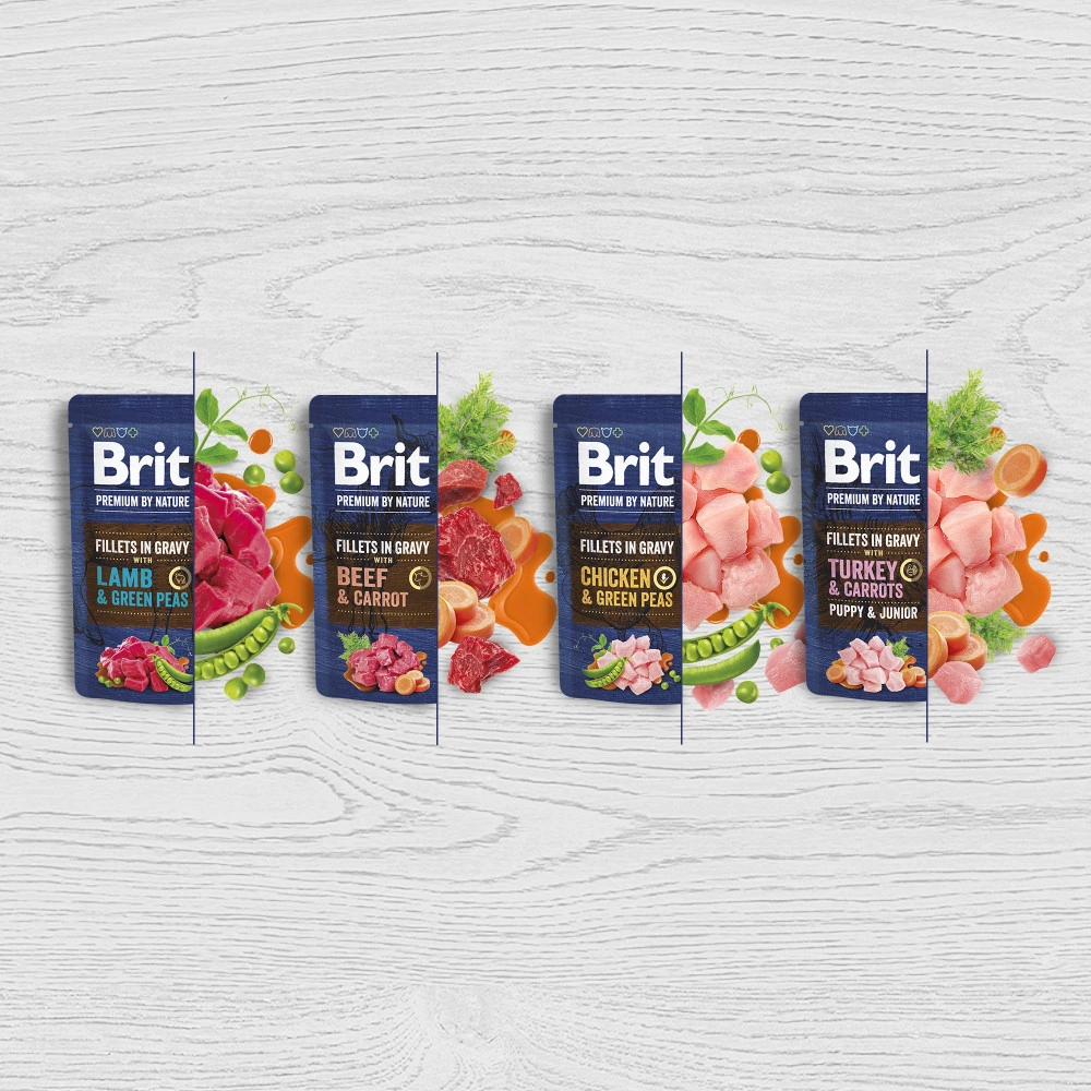 Корм вологий Brit Premium Fillets in Gravy Beef & Carrot для собак малих порід філе в соусі яловичина і морква 85 г