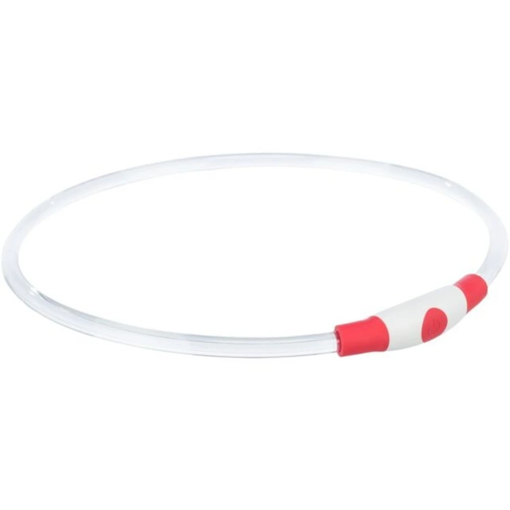 Нашийник Trixie Flash Light Ring USB для собак мигаючий силіконовий червоний розмір S–M 40 см/8 мм