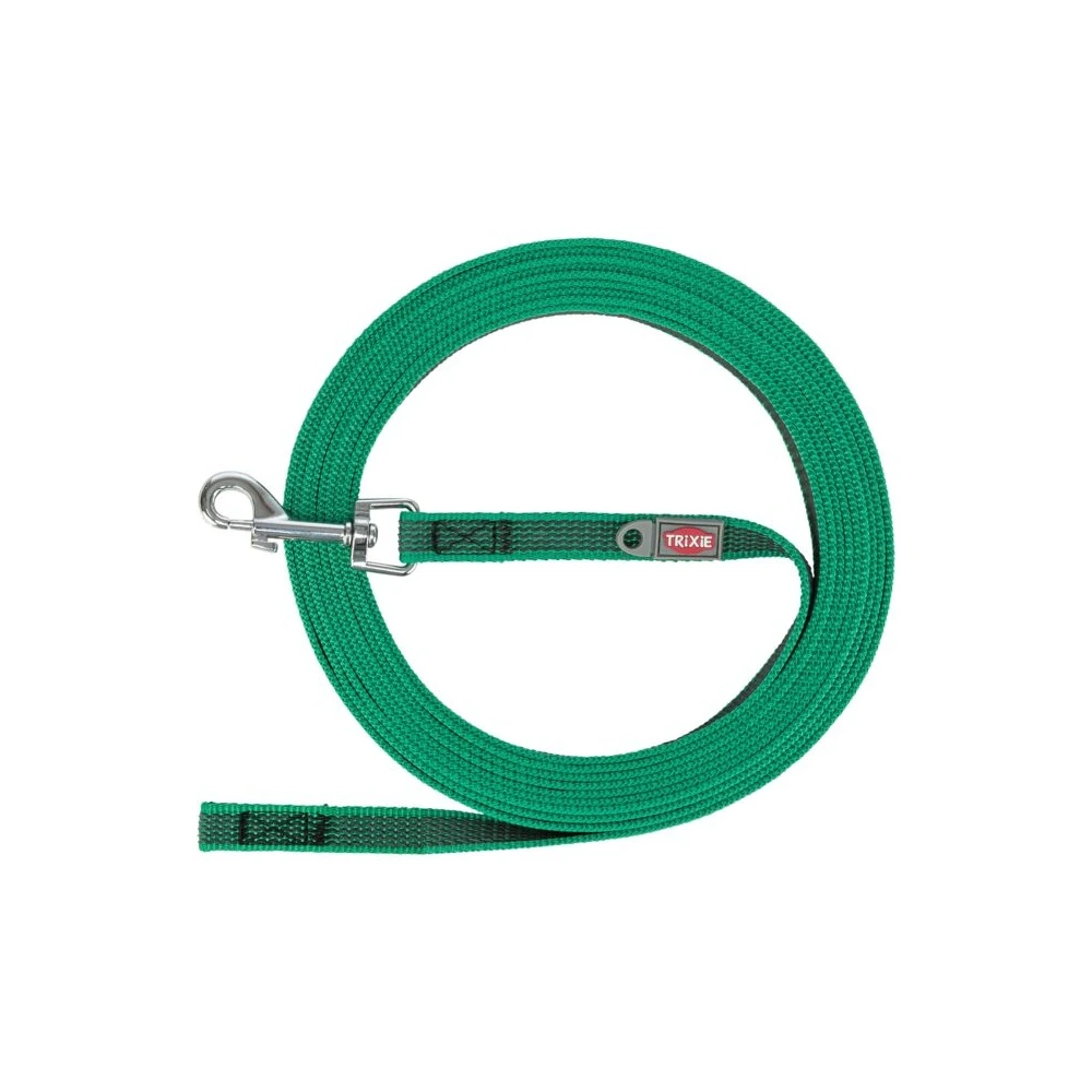 Поводок Trixie Tracking leash для собак прорезиненный S-M 5 м 15 мм зеленый